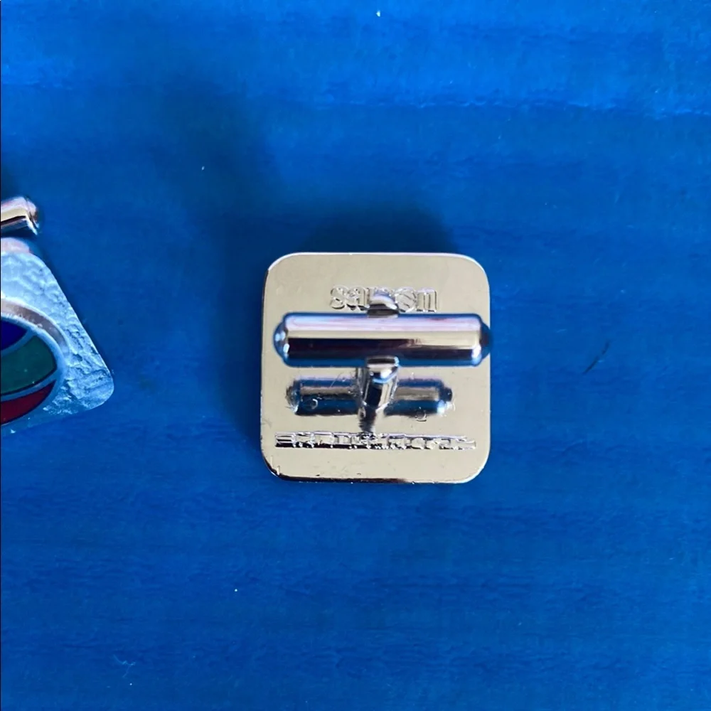 Square Cuff Links with Artistic Design